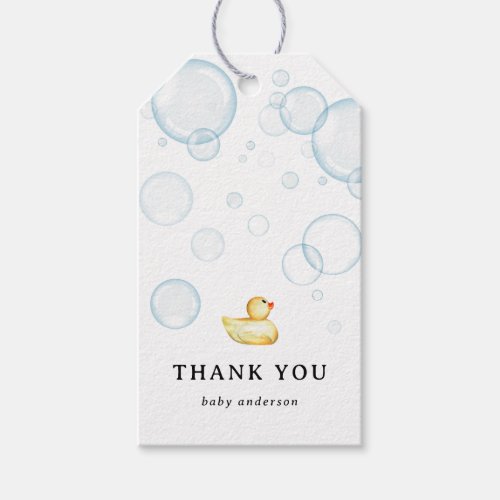 Rubber Duck Baby Shower Thank You Favor tag