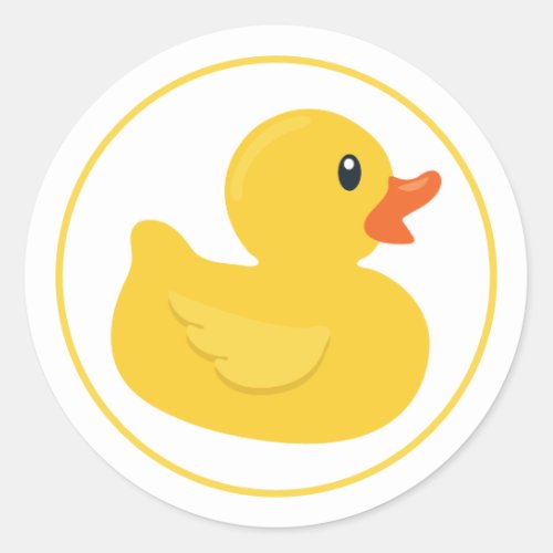 Rubber Duck Baby Shower Themed Classic Round Sticker