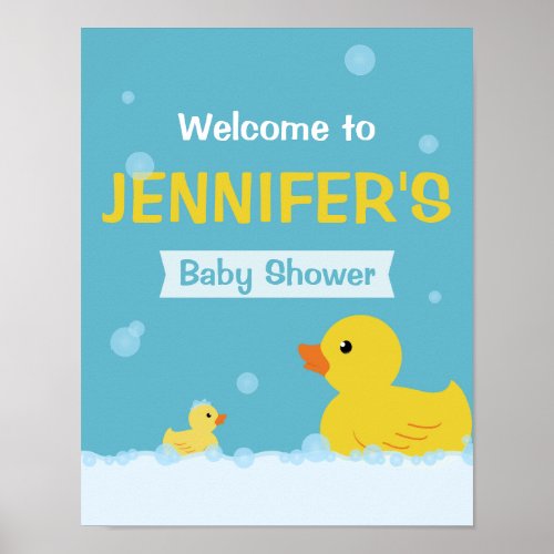 Rubber Duck Baby Shower Welcome Sign