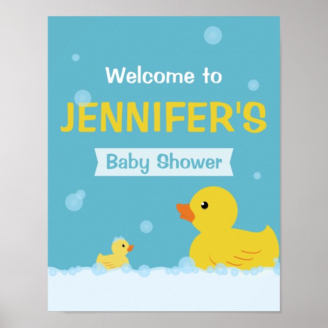 Rubber Duck Baby Shower Welcome Sign (Front)