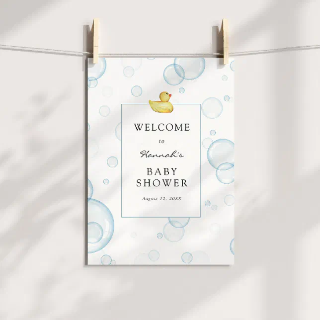 Rubber Duck Baby Shower Welcome Sign | Zazzle