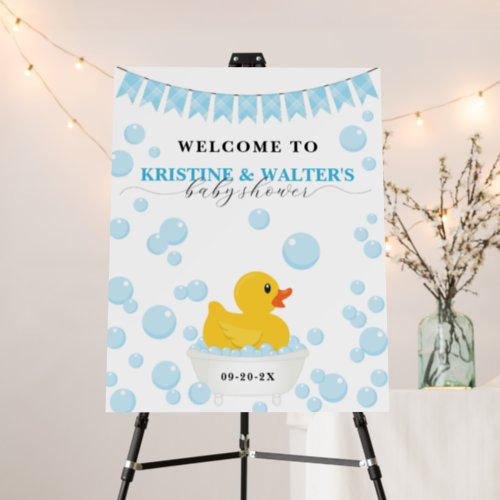 Rubber Duck Baby Shower Welcome Sign For Baby Boy
