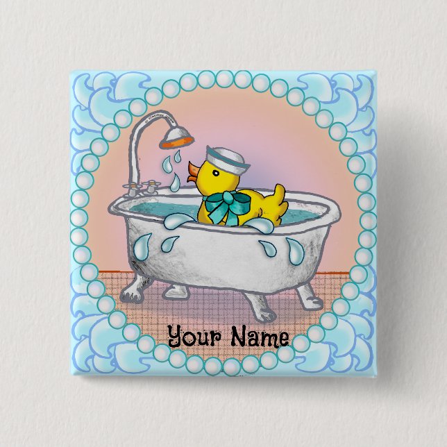 Rubber Duck Bath  Button (Front)