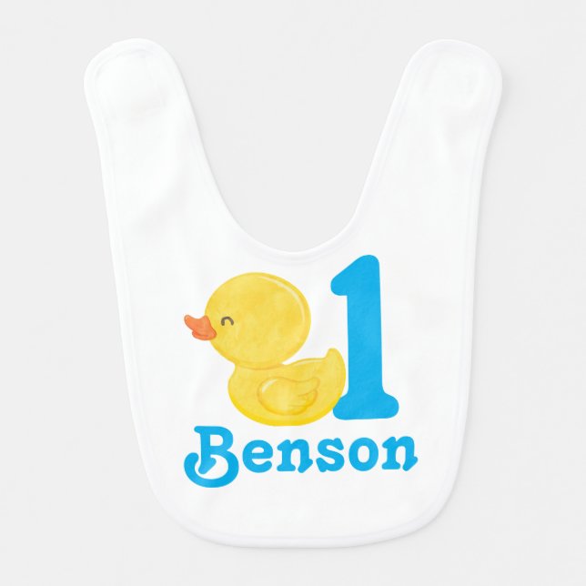 Rubber Duck Birthday Baby ib Bib (Front)