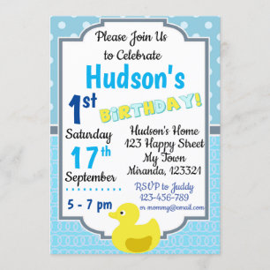 Rubber Duck Birthday Invitation