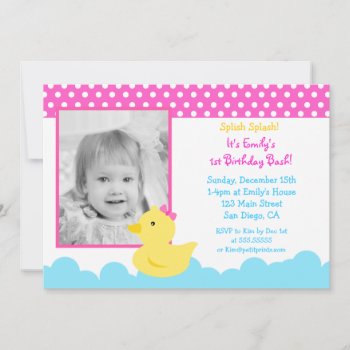 Rubber Duck Birthday Invitations by Petit_Prints at Zazzle