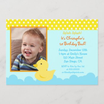 Rubber Duck Birthday Invitations by Petit_Prints at Zazzle