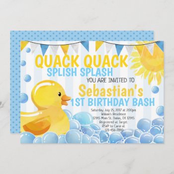 Rubber Duck Birthday Party Invitation Invite by PerfectPrintableCo at Zazzle