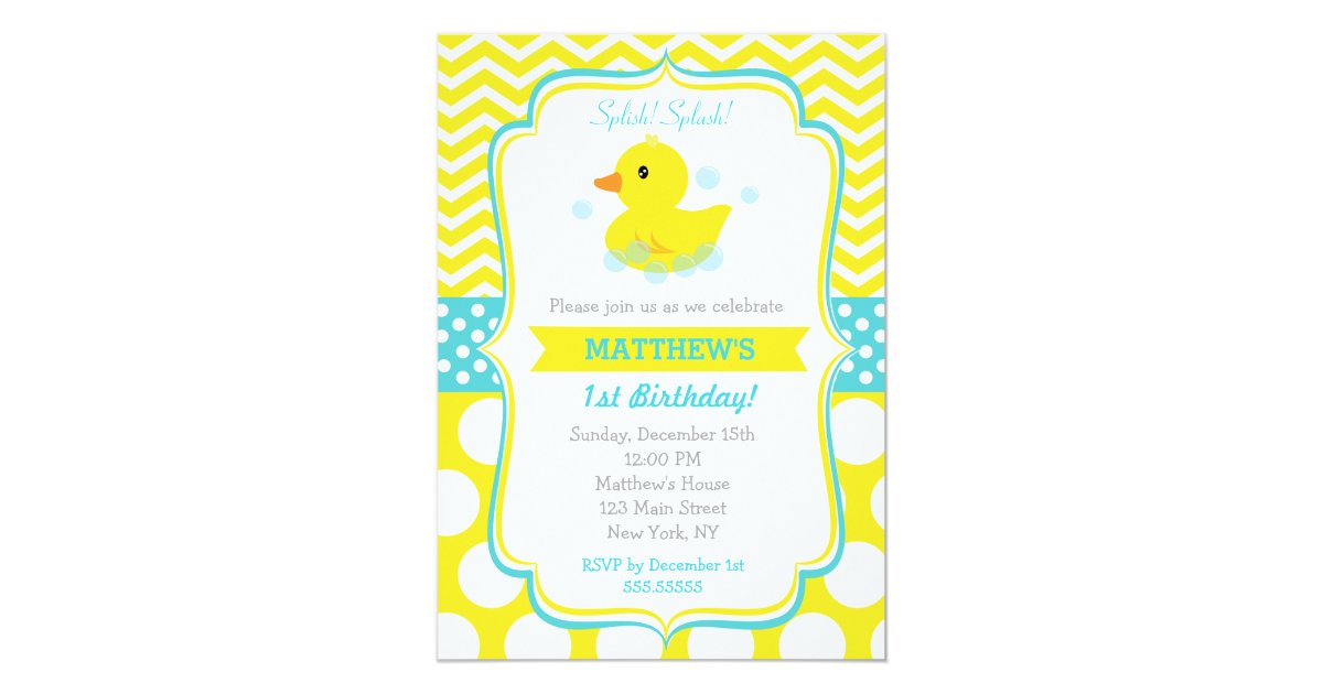 Rubber Duck Birthday Party Invitations | Zazzle.com