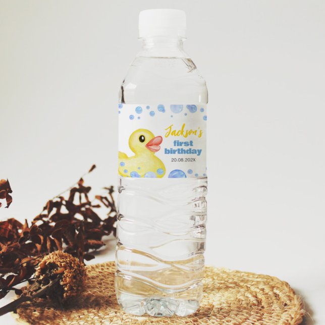 Rubber Duck Birthday Water Bottle Label (Creator Uploaded)