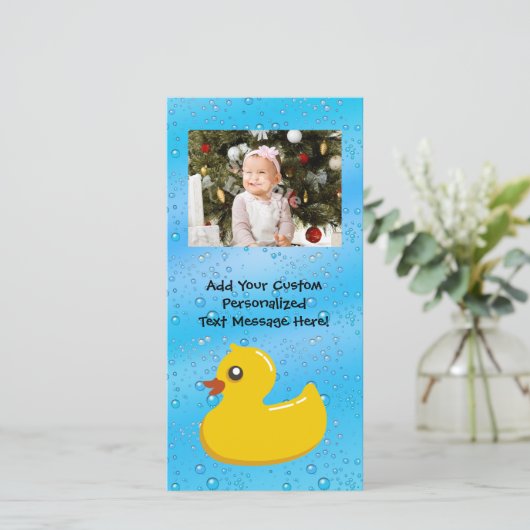 Rubber Duck Blue Bubbles Personalized Kids (Standing Front)