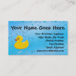 Rubber Duck Blue Bubbles Personalized Kids Business Card
