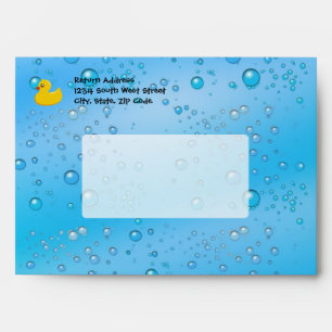 Rubber Duck Blue Bubbles Personalized Kids Envelope