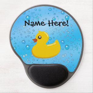 Rubber Duck Blue Bubbles Personalized Kids Gel Mouse Pad