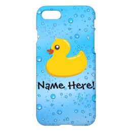 Rubber Duck Blue Bubbles Personalized Kids iPhone 8/7 Case