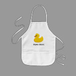 Rubber Duck Blue Bubbles Personalized Kids Kids' Apron