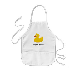 Rubber Duck Blue Bubbles Personalized Kids Kids' Apron