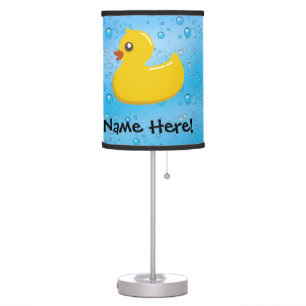 Rubber Duck Blue Bubbles Personalized Kids Table Lamp