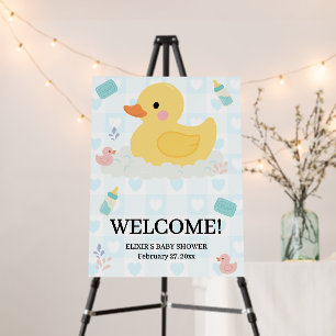 Rubber Duck Blue Hearts Baby Shower Foam Board