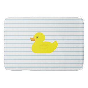 Rubber Duck Blue Stripe Bath Mat