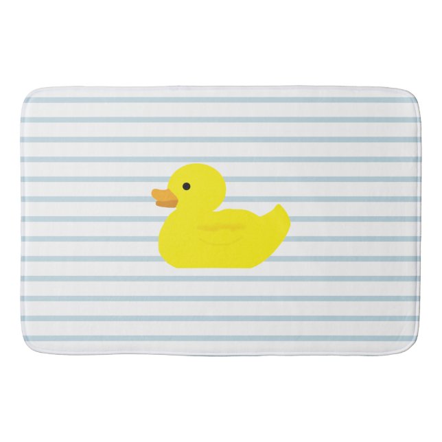 Rubber Duck Blue Stripe Bath Mat (Front)