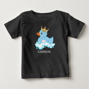Rubber Duck (Blue) Vivid Print Personalized Baby T-Shirt
