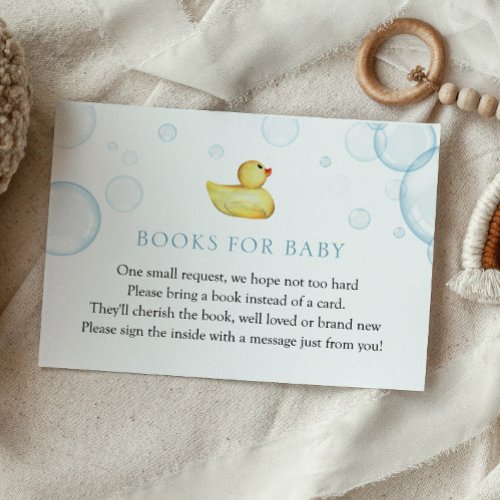 Rubber Duck Books for Baby insert card