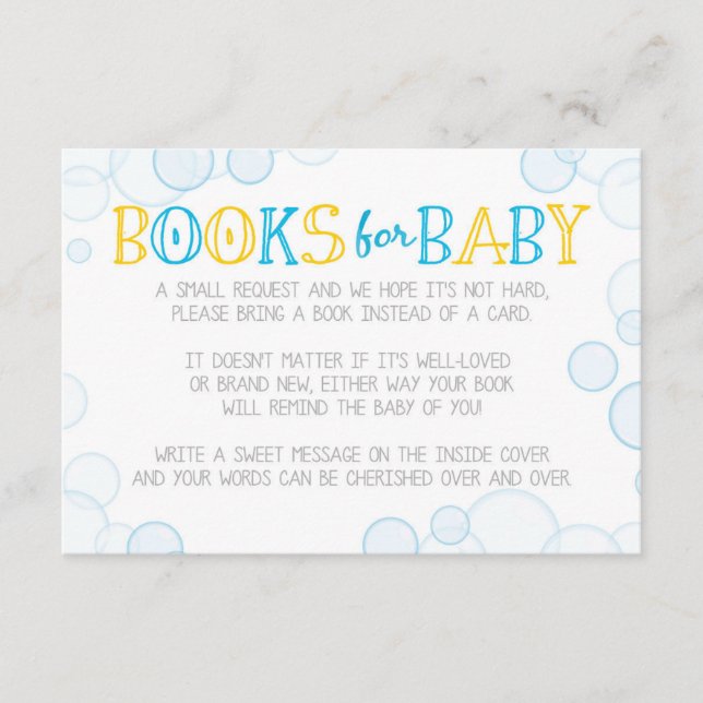 Rubber Duck Books for Baby Insert Cards (Front)