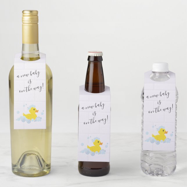 Rubber Duck Bottle Hanger Tag (In Situ)