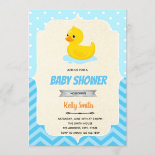 Rubber duck boy shower invitation