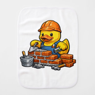 Rubber Duck Bricklayer Baby Burp Cloth