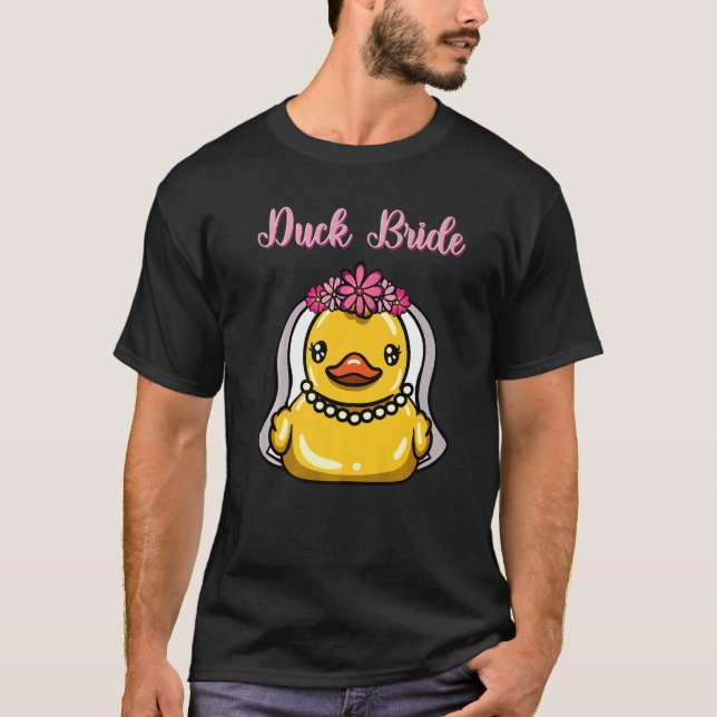 Rubber Duck Bride Wedding Water Duckling Marriage T-Shirt (Front)