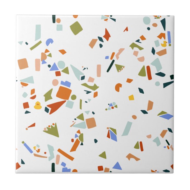 Rubber Duck bright, modern , Terrazzo pattern Ceramic Tile (Front)