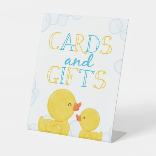 Rubber Duck Cards  Gifts Birthday or Baby Shower Pedestal Sign