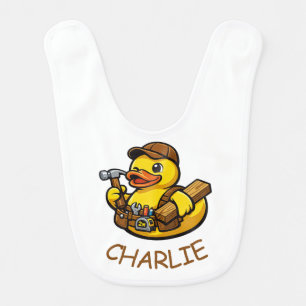 Rubber Duck Carpenter Baby Bib