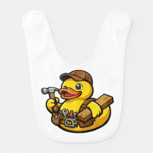 Rubber Duck Carpenter Baby Bib