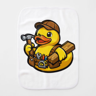 Rubber Duck Carpenter Baby Burp Cloth