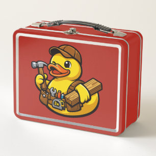 Rubber Duck Carpenter Metal Lunch Box