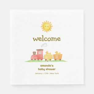 Rubber Duck Choo Choo Train Baby Shower Welcome Napkins