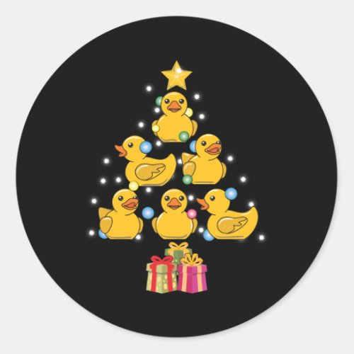 Rubber Duck Christmas Tree Duckie and Quack Classic Round Sticker