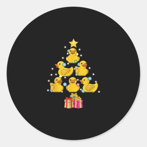 Rubber Duck Christmas Tree Duckie Quack Christmas Classic Round Sticker