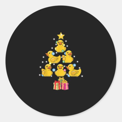 Rubber Duck Christmas Tree Duckie Quack Christmas Classic Round Sticker