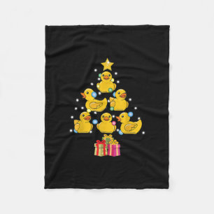 Rubber Duck Christmas Tree Duckie Quack Christmas Fleece Blanket
