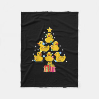 Rubber Duck Christmas Tree Duckie Quack Christmas Fleece Blanket