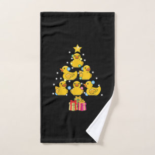 Rubber Duck Christmas Tree Duckie Quack Christmas Hand Towel