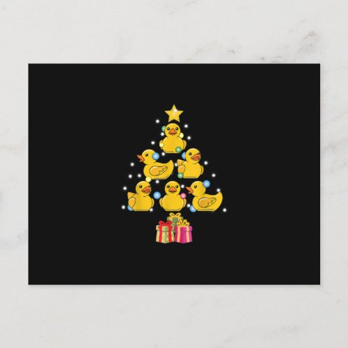 Rubber Duck Christmas Tree Duckie Quack Christmas Holiday Postcard