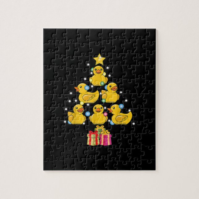 Rubber Duck Christmas Tree Duckie Quack Christmas Jigsaw Puzzle (Vertical)