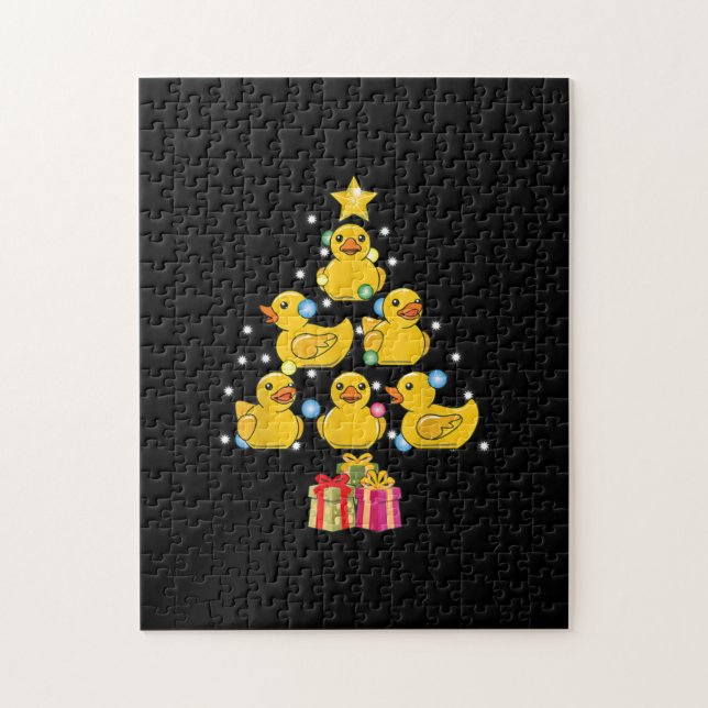 Rubber Duck Christmas Tree Duckie Quack Christmas Jigsaw Puzzle (Vertical)