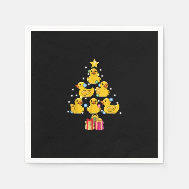 Rubber Duck Christmas Tree Duckie Quack Christmas Napkins (Front)