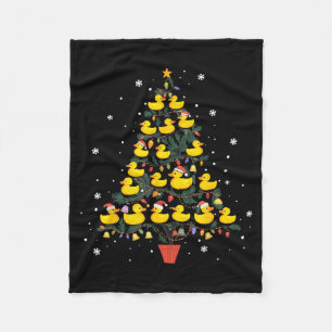 Rubber Duck Christmas Tree Fleece Blanket